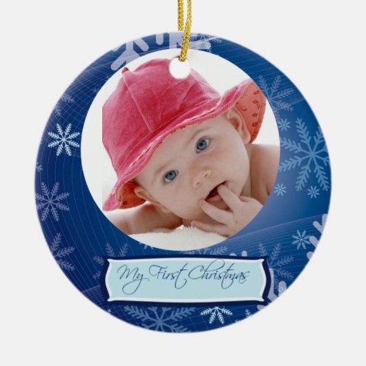 Baby's eerste kerstversiering keramisch ornament (Voorkant)