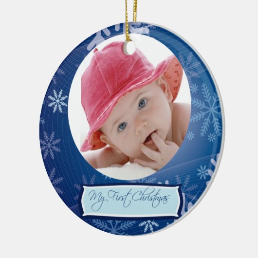 Baby's eerste kerstversiering keramisch ornament (Links)