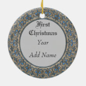 Babys Eerste kerstversiering Keramisch Ornament (Achterkant)