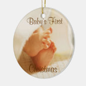 Baby's eerste kerstversiering keramisch ornament (Links)