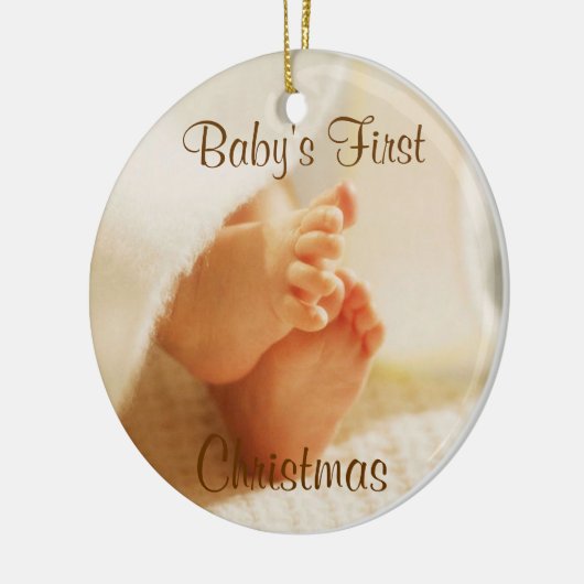 Baby's eerste kerstversiering keramisch ornament (Links)