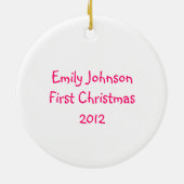 Baby's eerste kerstversiering keramisch ornament (Achterkant)