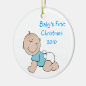 Baby's eerste kerstversiering keramisch ornament (Links)