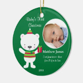 Baby's eerste kerstversiering keramisch ornament (Links)