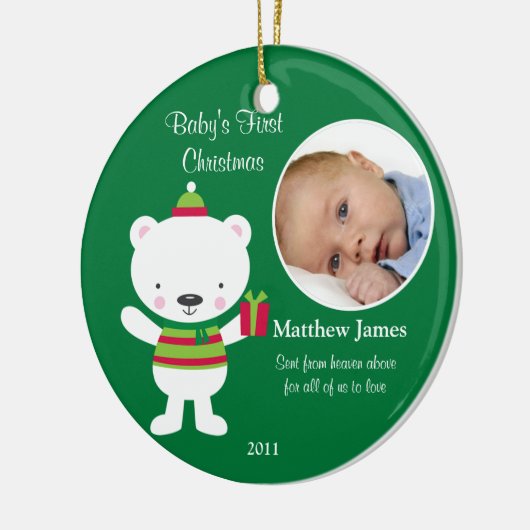Baby's eerste kerstversiering keramisch ornament (Links)