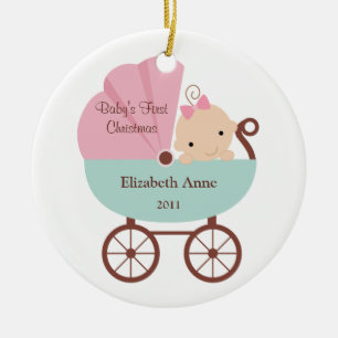 Baby's eerste kerstversiering keramisch ornament