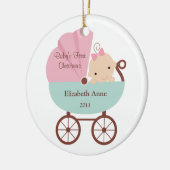Baby's eerste kerstversiering keramisch ornament (Links)