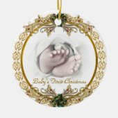 Baby's eerste kerstversiering keramisch ornament (Voorkant)