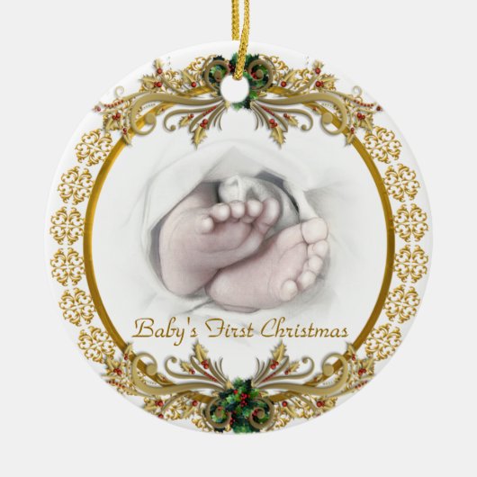 Baby's eerste kerstversiering keramisch ornament (Voorkant)