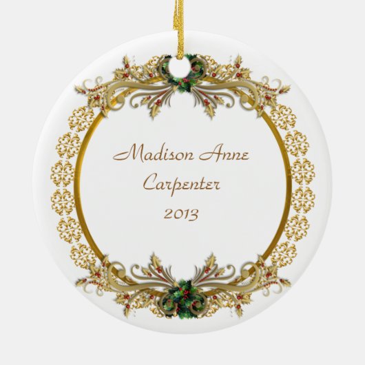 Baby's eerste kerstversiering keramisch ornament (Achterkant)