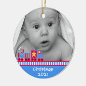 Baby's eerste kerstversiering keramisch ornament (Links)