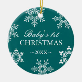 Baby's eerste kerstversiering keramisch ornament