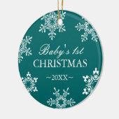 Baby's eerste kerstversiering keramisch ornament (Links)