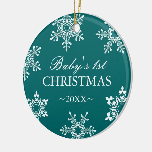 Baby's eerste kerstversiering keramisch ornament (Links)