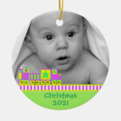 Baby's eerste kerstversiering keramisch ornament (Voorkant)