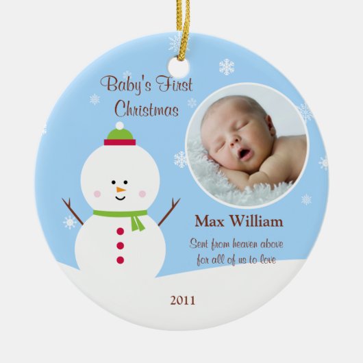 Baby's eerste kerstversiering keramisch ornament (Voorkant)
