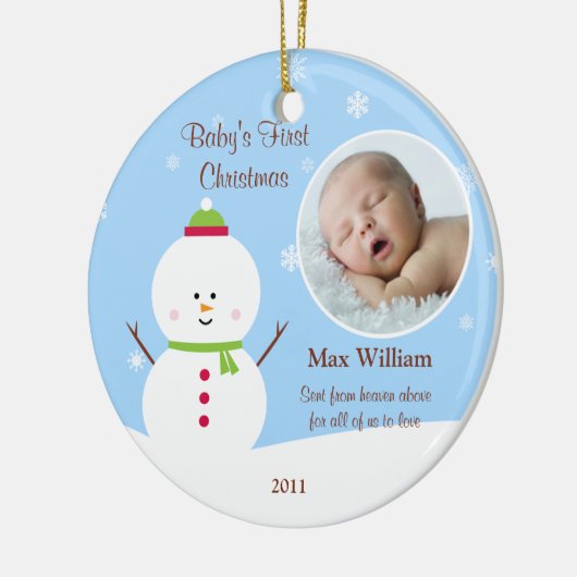 Baby's eerste kerstversiering keramisch ornament (Links)