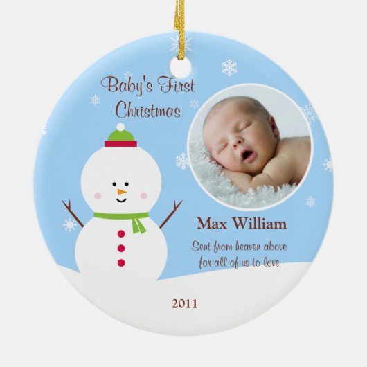 Baby's eerste kerstversiering keramisch ornament (Achterkant)