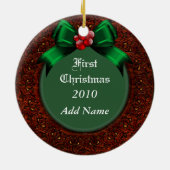 Baby's eerste kerstversiering keramisch ornament (Achterkant)