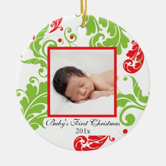 Baby's eerste kerstversiering keramisch ornament (Voorkant)