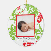 Baby's eerste kerstversiering keramisch ornament (Links)