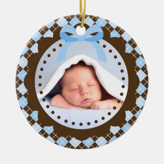 Baby's eerste kerstversiering keramisch ornament (Voorkant)