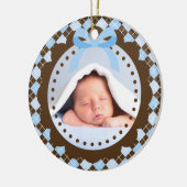 Baby's eerste kerstversiering keramisch ornament (Links)