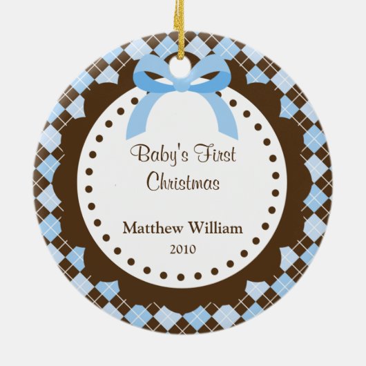 Baby's eerste kerstversiering keramisch ornament (Achterkant)