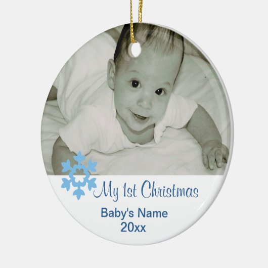 Baby's eerste kerstversiering keramisch ornament (Links)