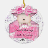 Baby's eerste kerstversiering keramisch ornament (Voorkant)