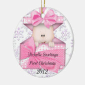 Baby's eerste kerstversiering keramisch ornament (Links)