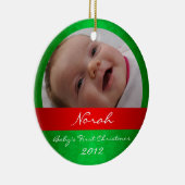 Baby's eerste kerstversiering keramisch ornament (Rechts)
