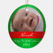 Baby's eerste kerstversiering keramisch ornament (Links)