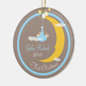 Baby's eerste kerstversiering keramisch ornament (Links)