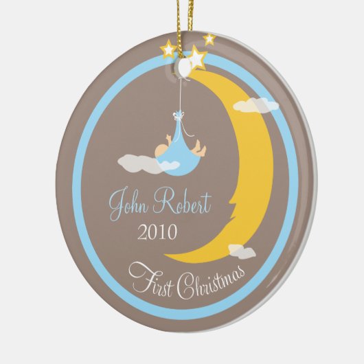 Baby's eerste kerstversiering keramisch ornament (Links)