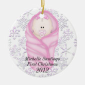 Baby's eerste kerstversiering keramisch ornament (Voorkant)
