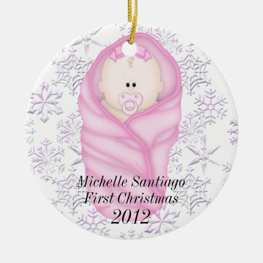 Baby's eerste kerstversiering keramisch ornament (Voorkant)