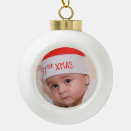 Baby's eerste kerstversiering keramische bal ornament