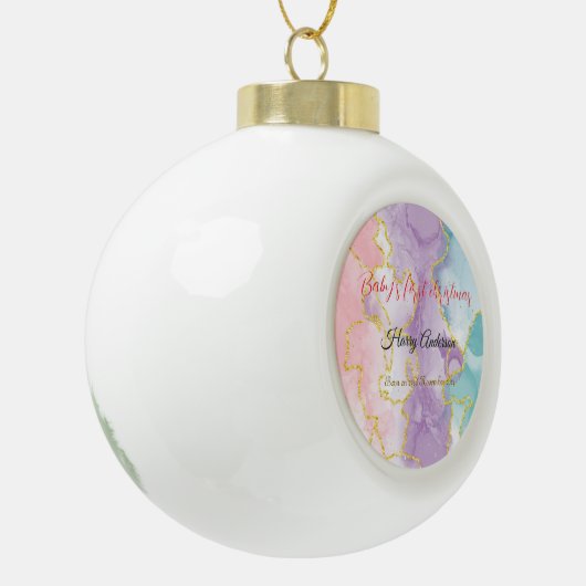 Baby's eerste kerstversiering keramische bal ornament (Links)