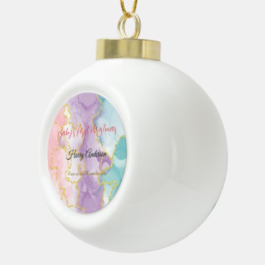Baby's eerste kerstversiering keramische bal ornament (Rechts)