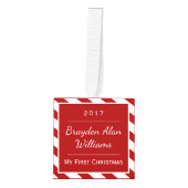 Baby's eerste kerstversiering | Kies uw kleur Kubus Ornament (Voorkant)