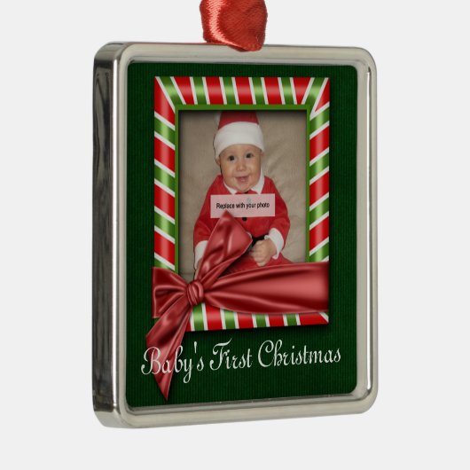 Baby's eerste kerstversiering metalen ornament (Rechts)
