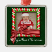 Baby's eerste kerstversiering metalen ornament (Voorkant)
