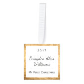 Baby's eerste kerstversiering | Rustisch hout Decoratie (Voorkant)