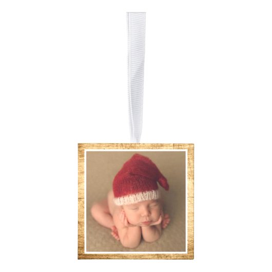 Baby's eerste kerstversiering | Rustisch hout Decoratie (Rechts)