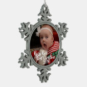 Baby's eerste kerstversiering tin sneeuwvlok ornament (Links)