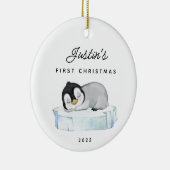 Baby's eerste kerstvierkant keramisch sieraad keramisch ornament (Rechts)