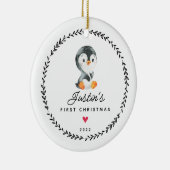 Baby's eerste kerstvierkant keramisch sieraad ornament (Rechts)