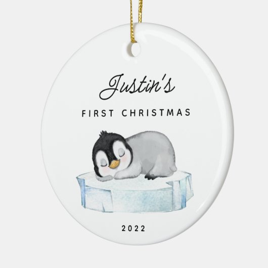 Baby's eerste kerstvierkant keramisch sieraad ornament (Links)