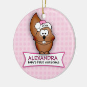 Baby's eerste kerstvierkant Ornament (Links)